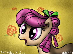 Size: 2996x2227 | Tagged: safe, artist:neko-me, apple rose, earth pony, pony, g4, 30 minute art challenge, female, flower, mare, open mouth, rose, solo, young apple rose, younger