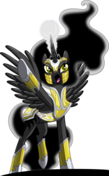 Size: 706x1132 | Tagged: safe, artist:vipeydashie, oc, oc only, alicorn, pony, alicorn oc, armor, magic, princess cobra, solo