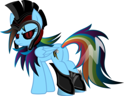 Size: 1016x787 | Tagged: safe, artist:itchykitchy, artist:vipeydashie, rainbow dash, g4, corrupted, female, simple background, slit pupils, solo, transparent background, vector