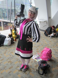 Size: 1944x2592 | Tagged: safe, artist:rjth, photo finish, human, g4, camera, convention, cosplay, glasses, irl, irl human, otakon, otakon 2013, photo, solo