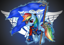 Size: 940x670 | Tagged: safe, artist:gamefreakdx, rainbow dash, g4, cosplay, crossover, female, sega, skies of arcadia, solo, vyse