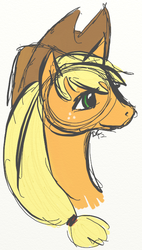 Size: 394x694 | Tagged: safe, artist:bootsa81, applejack, g4, female, portrait, solo