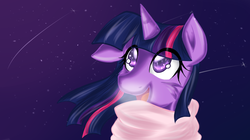 Size: 800x448 | Tagged: safe, artist:artisticdoe, twilight sparkle, g4, clothes, female, scarf, solo