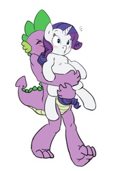 Size: 701x900 | Tagged: safe, artist:carnifex, rarity, spike, pony, g4, carrying, female, holding a pony, male, older, older spike, preggity, pregnant, ship:sparity, shipping, straight
