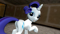 Size: 1412x800 | Tagged: safe, artist:flare-chaser, rarity, pony, unicorn, g4, 3d, butt, female, gmod, plot, solo