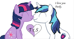 Size: 925x487 | Tagged: safe, artist:knucklesxjulie4ever, shining armor, twilight sparkle, g4, duo, incest, nuzzling, ship:shiningsparkle, shipping