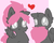 Size: 431x348 | Tagged: safe, artist:lousdoodles, artist:the-wag, artist:thedudeabides, oc, oc only, oc:wagram, oc:wingbella, chibi, cute, heart, siblings