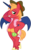 Size: 3200x5200 | Tagged: safe, artist:yanoda, big macintosh, earth pony, pony, g4, bipedal, bra, bra on pony, clothes, fabulous, fake horn, fake wings, feather boa, hat, male, simple background, solo, transparent background, underwear, vector