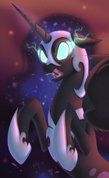 Size: 610x1000 | Tagged: safe, artist:cruxisma, nightmare moon, pony, g4, female, glowing eyes, solo