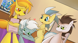 Size: 900x500 | Tagged: safe, artist:bendykins, fleetfoot, misty fly, soarin', spitfire, g4, wings