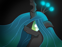 Size: 1024x768 | Tagged: dead source, safe, artist:akkiv, queen chrysalis, changeling, changeling queen, g4, female, solo