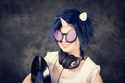 Size: 800x534 | Tagged: safe, artist:tinderboxer, dj pon-3, vinyl scratch, human, g4, cosplay, irl, irl human, photo, solo