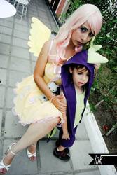 Size: 643x960 | Tagged: safe, artist:ary-neko, fluttershy, spike, human, g4, cosplay, irl, irl human, photo