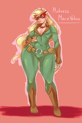 Size: 1280x1920 | Tagged: safe, artist:sundown, applejack, mistress marevelous, human, g4, season 4, applebucking thighs, curvy, female, humanized, power ponies, solo, speculation, wide hips