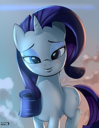 Size: 1230x1582 | Tagged: safe, artist:skyart301, rarity, pony, unicorn, g4, bedroom eyes, female, looking at you, mare, smiling, solo