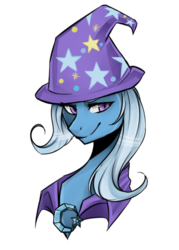 Size: 1000x1400 | Tagged: safe, artist:mscootaloo, trixie, pony, unicorn, g4, female, mare, portrait, smiling, solo