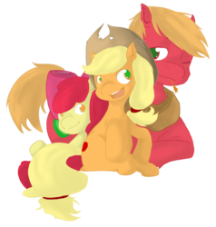 Size: 545x572 | Tagged: safe, artist:cakedoom, artist:cakegun, apple bloom, applejack, big macintosh, earth pony, pony, g4, male, stallion