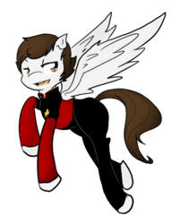 Size: 451x560 | Tagged: safe, artist:cakedoom, artist:cakegun, pony, ponified, q, solo, star trek