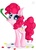 Size: 711x1000 | Tagged: dead source, safe, artist:lillykitten, pinkie pie, earth pony, pony, g4, confetti, cute, diapinkes, female, looking at you, mare, noisemaker, simple background, solo, white background