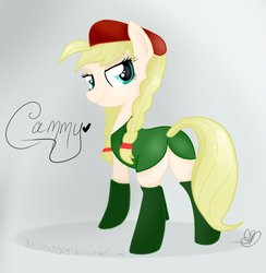 Size: 883x905 | Tagged: safe, artist:balloons504, pony, butt, cammy white, plot, ponified, solo, street fighter