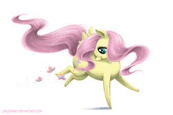 Size: 1024x683 | Tagged: safe, artist:chloenart, fluttershy, butterfly, g4, female, solo