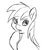 Size: 862x928 | Tagged: safe, artist:doomcakes, rainbow dash, g4, female, monochrome, solo