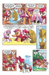 Size: 630x969 | Tagged: safe, artist:ben bates, idw, official comic, apple bloom, imp the mimicker, scootaloo, sweetie belle, earth pony, mimicker, pegasus, pony, unicorn, g4, spoiler:comic, comic, cutie mark crusaders, female, filly, foal, shapeshifting, speech bubble