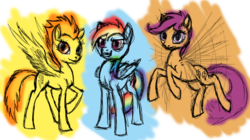 Size: 2500x1400 | Tagged: safe, artist:dreamscape195, rainbow dash, scootaloo, spitfire, g4