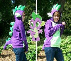 Size: 1000x852 | Tagged: safe, artist:shazy, spike, human, g4, clothes, cosplay, hoodie, irl, irl human, photo, spike hoodie
