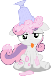 Size: 1970x2926 | Tagged: safe, artist:echoes111, sweetie belle, pony, unicorn, g4, one bad apple, female, filly, foal, horn, milkshake, simple background, solo, tongue out, transparent background, vector