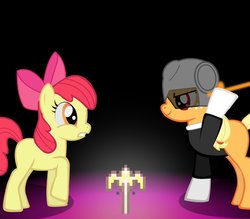 Size: 955x837 | Tagged: safe, artist:awesometwostudios, apple bloom, applejack, g4, claus, earthbound, lucas, masked man, mother 3