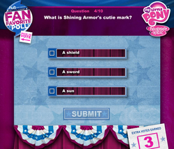 Size: 1047x896 | Tagged: safe, shining armor, g4, fan favorite poll, hubworld, quiz, sun, text