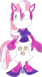 Size: 665x1202 | Tagged: safe, artist:bluespeedsfan92, cheerilee, earth pony, anthro, plantigrade anthro, g4, female, solo, sonic the hedgehog (series), sonicified, style emulation, traditional art