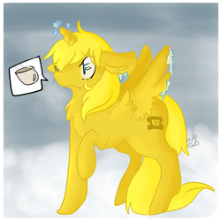 Size: 576x576 | Tagged: safe, artist:at-rope-ends, oc, oc only, oc:ticket, alicorn, pony, alicorn oc, chest fluff, cold, pictogram, solo