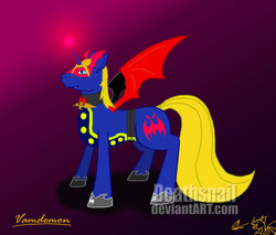 Size: 969x824 | Tagged: safe, artist:snailbert-arts, alicorn, bat pony, pony, digimon, myotismon, ponified, solo, vamdemon