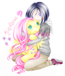 Size: 728x849 | Tagged: safe, artist:kugutsue, fluttershy, g4, crossover, digimon, ken ichijouji