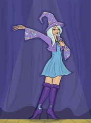 Size: 596x800 | Tagged: safe, artist:greenvelvetcake, trixie, human, g4, female, humanized, solo, stage