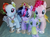 Size: 1233x916 | Tagged: safe, pinkie pie, rainbow dash, spike, twilight sparkle, alicorn, pony, g4, build-a-bear, irl, medal, photo, plushie, rainbow dash always dresses in style, spike plushie, twilight sparkle (alicorn)