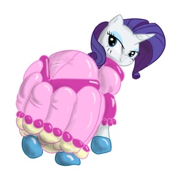 Size: 1000x1000 | Tagged: safe, artist:softballoonpony, rarity, g4, clothes, dress, female, inflatable, inflatable dress, solo