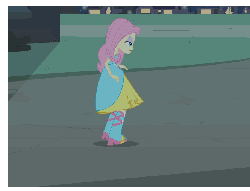 Size: 883x663 | Tagged: safe, screencap, fluttershy, equestria girls, g4, my little pony equestria girls, :o, animated, big crown thingy, clothes, dress, eyes closed, eyeshadow, female, flutterbuse, frown, gif, gritted teeth, looking at something, makeup, mismatched eyes, open mouth, scared, sitting, skirt, throwing things at fluttershy, time to come together, wide eyes