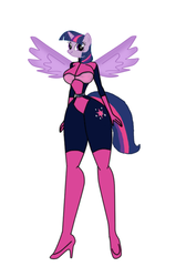 Size: 1661x2465 | Tagged: safe, twilight sparkle, anthro, g4, female, power suit, solo, twilight sparkle (alicorn)