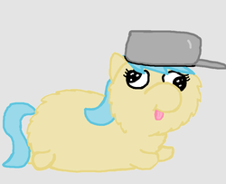 Size: 882x717 | Tagged: safe, artist:hugboxfag, fluffy pony, derp, fluffy pony original art, pot, solo