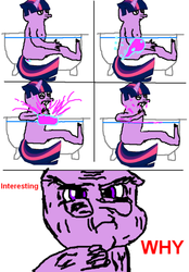 Size: 745x1070 | Tagged: artist needed, safe, twilight sparkle, anthro, g4, 1000 hours in ms paint, bath, bathtub, breasts, comic, fart, female, looking at you, magical fart, meme, nipples, nudity, solo, twilight fartle, wat
