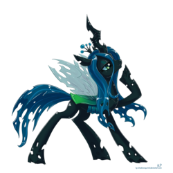 Size: 1500x1500 | Tagged: safe, artist:kp-shadowsquirrel, queen chrysalis, changeling, changeling queen, g4, crown, female, jewelry, regalia, simple background, solo, transparent background
