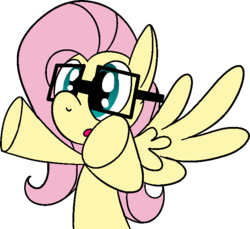 Size: 683x626 | Tagged: safe, artist:idontkn0ow, fluttershy, g4, female, glasses, solo