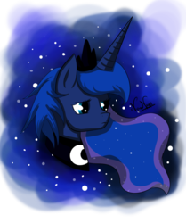 Size: 901x1080 | Tagged: safe, artist:nyunimu, princess luna, g4, female, solo