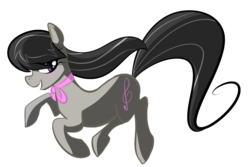 Size: 1207x805 | Tagged: safe, artist:so-cashi, octavia melody, g4, blushing, female, long tail, open mouth, running, simple background, smiling, solo, transparent background, windswept mane