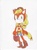 Size: 2488x3328 | Tagged: safe, artist:bluespeedsfan92, applejack, earth pony, anthro, plantigrade anthro, g4, female, solo, sonic the hedgehog (series), sonicified, style emulation, traditional art