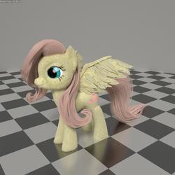 Size: 1080x1080 | Tagged: safe, artist:beetdabrat, fluttershy, g4, 3d, 3d model, blender, female, poser, solo, wip