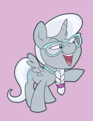 Size: 1487x1925 | Tagged: safe, artist:pixel-prism, silver spoon, alicorn, pony, g4, alicornified, dreamworks face, everyone is an alicorn, female, glasses, race swap, silvercorn, simple background, solo